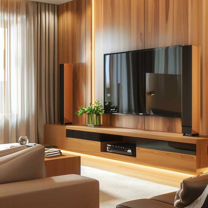 JD Joinery media wall installation